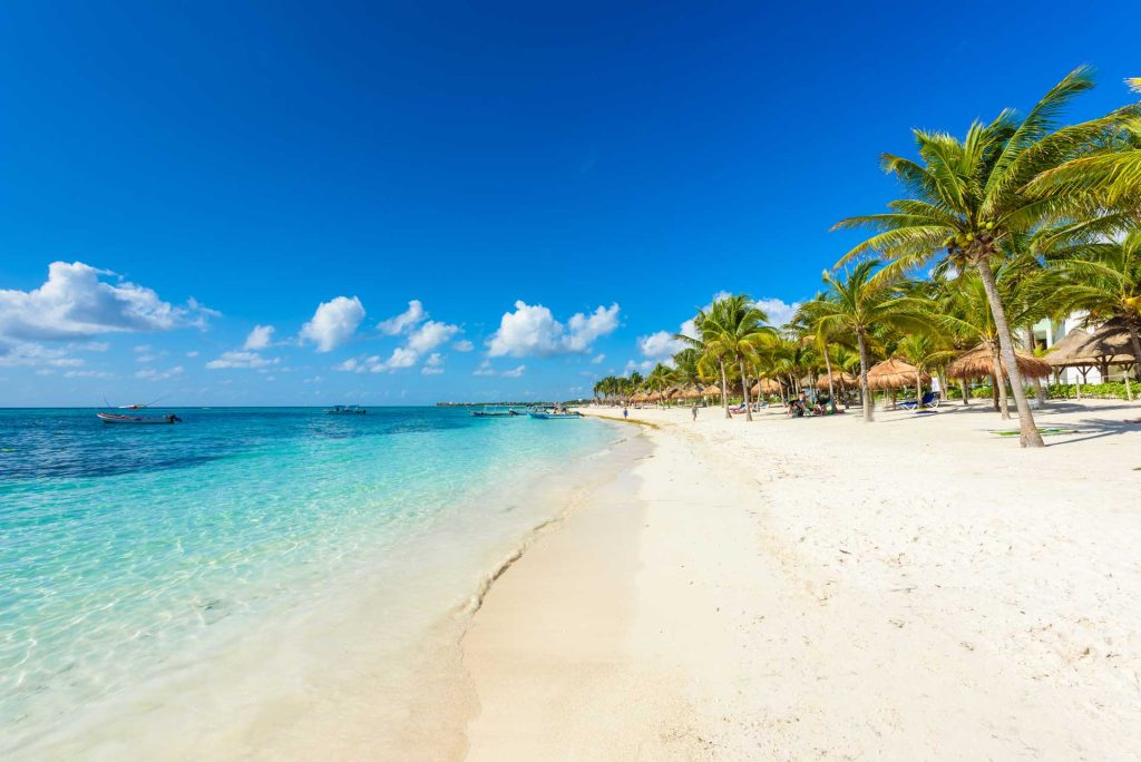 Paradise beach at caribbean coast of Mexico - Quintana Roo, Cancun - Riviera Maya